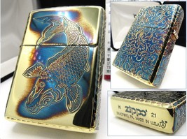 Carp Armor 5 Sides Arabesque Antique Brass Zippo 2021 MIB - $136.00