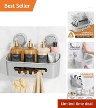 Multifunctional Suction Cup Shower Shelf – 22lbs Organizing Solution in ... - $49.45