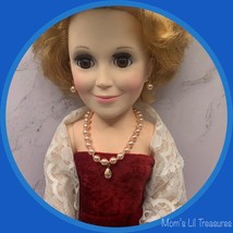 18-20 Inch Vintage Doll Jewelry • Light Pink Pearl Doll Necklace Earring... - $12.74