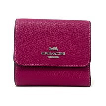 Coach Small Trifold Wallet	in Cerise Pink Leather CF427 New With Tags - £138.67 GBP