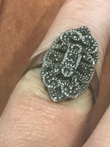 Estate 925 Marked Silver Band w Ornate Lacey Marcasite Medallion Ring Size 7 – - £23.79 GBP