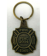 Keychain Fire Department Instructors Conference Fire EMS Bronze Vintage ... - $12.30