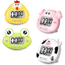 4 Pieces Cute Cartoon Animal Digital Timers Small Digital Kitchen Timers... - £27.08 GBP