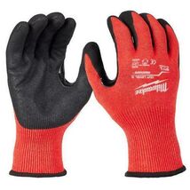 Milwaukee Cut Level 3 Unisex Elasticated Knit Dipped Gloves Black/Red XL - $16.95