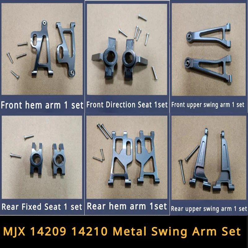 MJX 14209 14210 RC Car Parts Metal Front and Rear Up and Down Swinging Arm - £16.11 GBP+