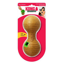 KONG Bamboo Treat Dispenser Dumbbell Dog Toy Tan 1ea/MD, 3.25 in - £13.49 GBP
