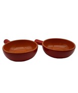De Silva Fabrique En Italie Orange Red Soup Bowl w/ Handle Pottery Set o... - £12.43 GBP