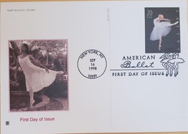 First Day Issue American Ballet Postcard, Stamp Sep 16 1998  - £2.39 GBP