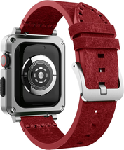 Apple Watch Metal Rugged Case Bumper Band Leather Strap 44mm iWatch 6 SE 5 4 New - £35.65 GBP+