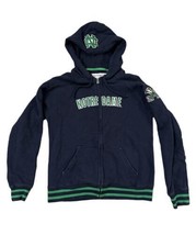 Notre Dame Fighting Irish Hoodie Sweatshirt Size Large Blue Champion Full Zip - $34.65