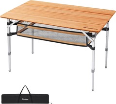 Kingcamp Bamboo Folding Table Camp Table With Big Storage Bag Heavy, 5 People. - £117.06 GBP