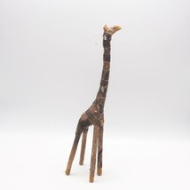 Girafe Figurine Véritable Cuir Recouvert - £46.84 GBP