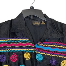 Allure Vintage Silk Blazer Jacket Art-To-Wear Medium Women Geometric Tasseled - £23.35 GBP