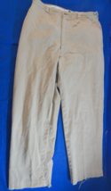 TAN KHAKI STRAIGHT LEG RELAXED FIT FLAT FRONT FORMAL WEAR DRESS PANTS 32... - $21.90