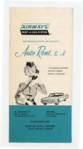 Airways Rent a Car System Brochure Oaxaca Mexico Rental Rates and Exchan... - $11.88