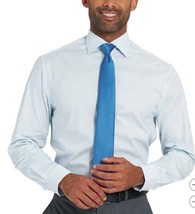 Nick Graham Mens Dress Shirt Green Neck Tie Geometric Stretch Long Sleeves - $48.99