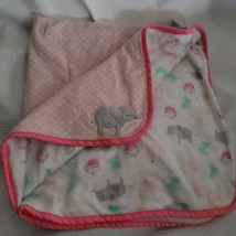Carters Just One You Baby Blanket Pink Gray Polka Dot Elephant Giraffe Cupcake - £19.23 GBP