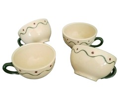 Provincial Green Rooster Metlox Poppytrail California 5 oz Coffee Cups Set of 4 - £30.81 GBP