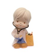 Vintage Bisque Hand Painted Boy Doctor Figurine Made in Japan 5 1/2&quot; height - £11.69 GBP