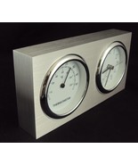 Desk Clock/Thermometer/Paper Weight ~ Analog Dials In Aluminum Frame ~ C... - $335.28 MXN