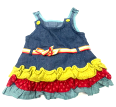 American Girl Bitty Baby Denim Jumper Dress Jeans Clothing - €5,93 EUR