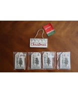 Lot 5x New Kurt Adler Wooden Gift Hang Tag Christmas Ornament Merry Glit... - $229.93 MXN