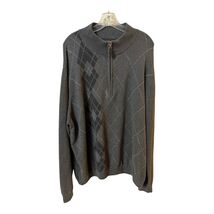 Walter Hagen Men’s XXL Gray Argyle Quarter Zip Pullover Sweater - $27.00