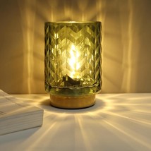 Battery Operated Lamp With Timer, Small Table Lamp With Led Bulb, Glass, Grey - $37.96