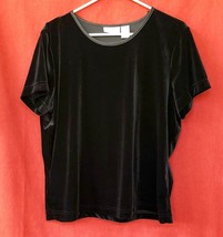 Woman&#39;s Black Dressy Short Sleeve Top, Jaclyn Smith, XL, Polyester &amp; Spandex - £19.04 GBP