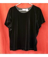 Woman&#39;s Black Dressy Short Sleeve Top, Jaclyn Smith, XL, Polyester &amp; Spa... - $24.48