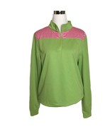 Anna Lane Sweatshirt  Top Womens Large Pullover Half Zip Green Pink New MSC - $23.05 CAD