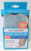 Spongeables Pedi-Scrub Foot Buffer, Clean &amp; Fresh Shea Butter Tea Tree O... - £7.86 GBP