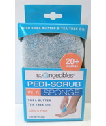 Spongeables Pedi-Scrub Foot Buffer, Clean &amp; Fresh Shea Butter Tea Tree O... - £7.82 GBP