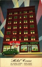 Vtg Lino Cartolina San Francisco California Ca Hotel Crane 245 Powell Street Unp - £5.64 GBP