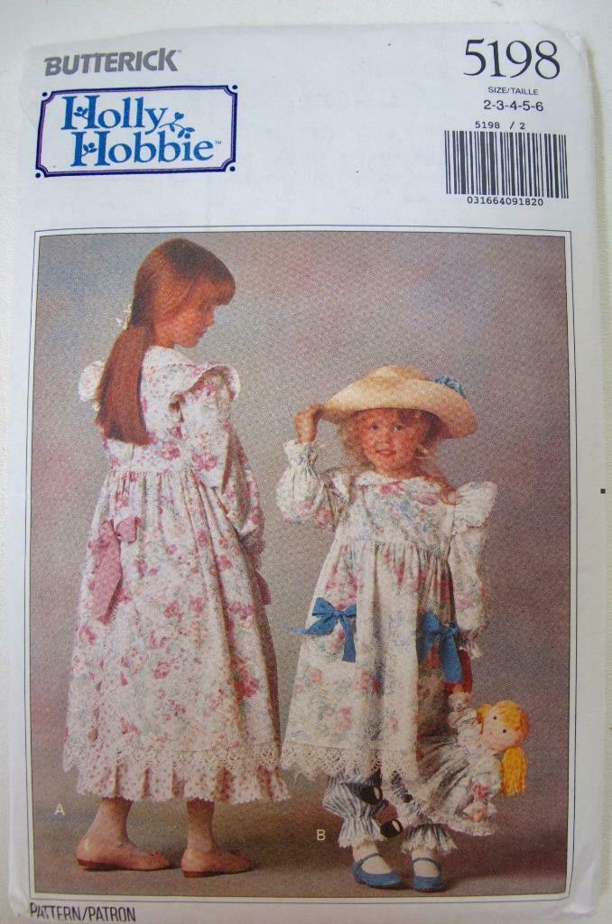 Primary image for Vintage Butterick Holly Hobbie Pattern 5198 Girls Dress Petticoat Bloomers 2 - 6