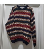 VTG Norm Thompson Colorful Coogi Style Striped Cosby Grandpa Sweater USA... - $91.78 CAD