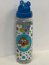 Reusable Bpa Free &quot;Oh Poop!&quot; Poop Emoji Printed Water Bottle, Built In Straw - £9.44 GBP
