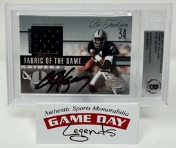 Bo Jackson Autographed 2006 Leaf Fabric of Game Jersey Card LE 42/100 Beckett - £428.05 GBP