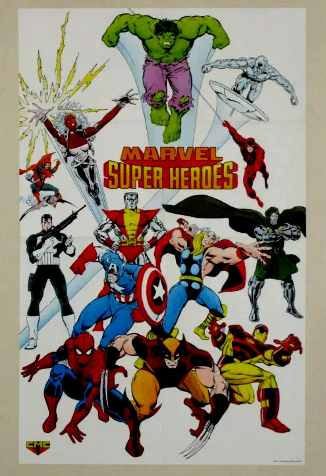 1989 Marvel Poster:Spiderman,Avengers,X-Men,Punisher,Hulk,Thor,IronMan,Wolverine - $59.39