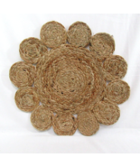 Jute Flower Natural 4-PC 15-inch Round Placemat Set - £39.91 GBP