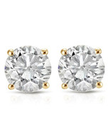 0.30 Ct Round Cut Diamond Women&#39;s Stud Earrings 14k Yellow Gold Finish 925 - $87.99