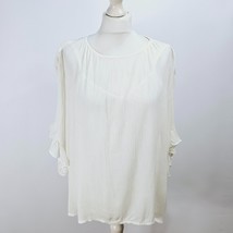 Sosandar Relaxed Top Blouse Cheesecloth White Size UK 12 - $22.34