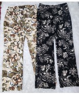 Lot of 2 size 10 by Karen Kane Lifestyle Pants &amp; Susan Bristol Paisley P... - $30.18 CAD