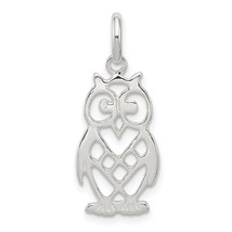 Sterling Silver Owl Charm &amp; 18&quot; Chain Jewerly 26.5mm x 11mm - £15.53 GBP