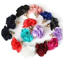 [DIY Flower] 10pcs Fabric Carnation Tassel Earrings Jewelry Handmade Key... - $9.99