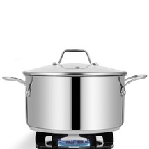 Stainless Steel 8 Quart, Heavy Duty Induction Pot, Soup Pot With Lid - £87.12 GBP