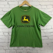 John Deere T-Shirt Mens Sz M Classic Logo Green Short Sleeve 100% Cotton - $17.01