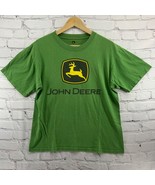 John Deere T-Shirt Mens Sz M Classic Logo Green Short Sleeve 100% Cotton - £13.39 GBP