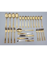 SUPREME CUTLERY Stainless Flatware Japan Gold Tone Silverware Lot Of 26 ... - £32.35 GBP