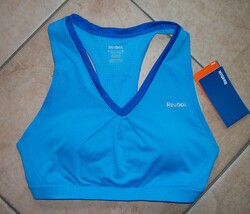 sports bra reebok blue padded size small 36-38 c cup nwt - $494.83 MXN